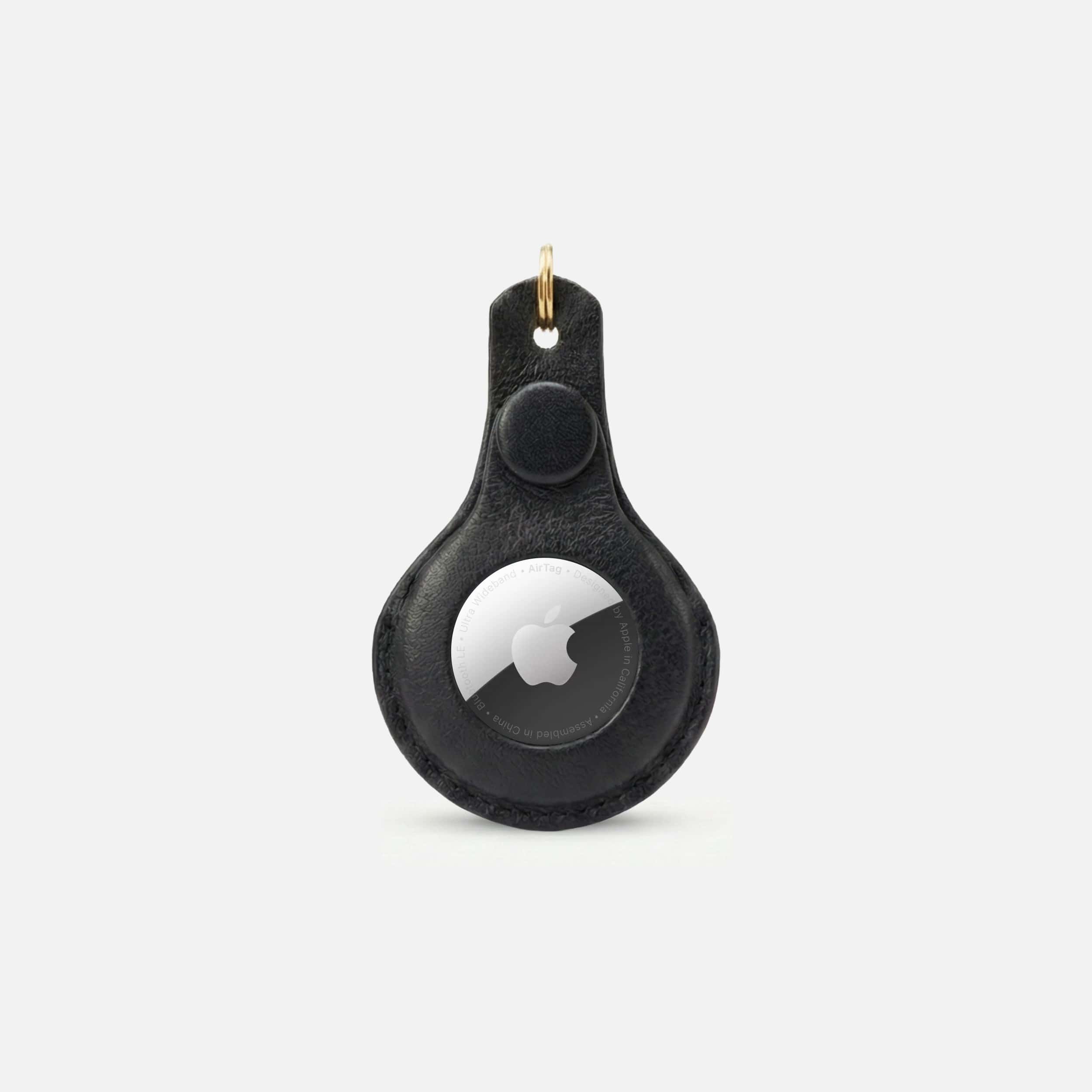 William Walker Leder AirTag Anhänger für Hundehalsband & Schlüssel Noir (Schwarz)