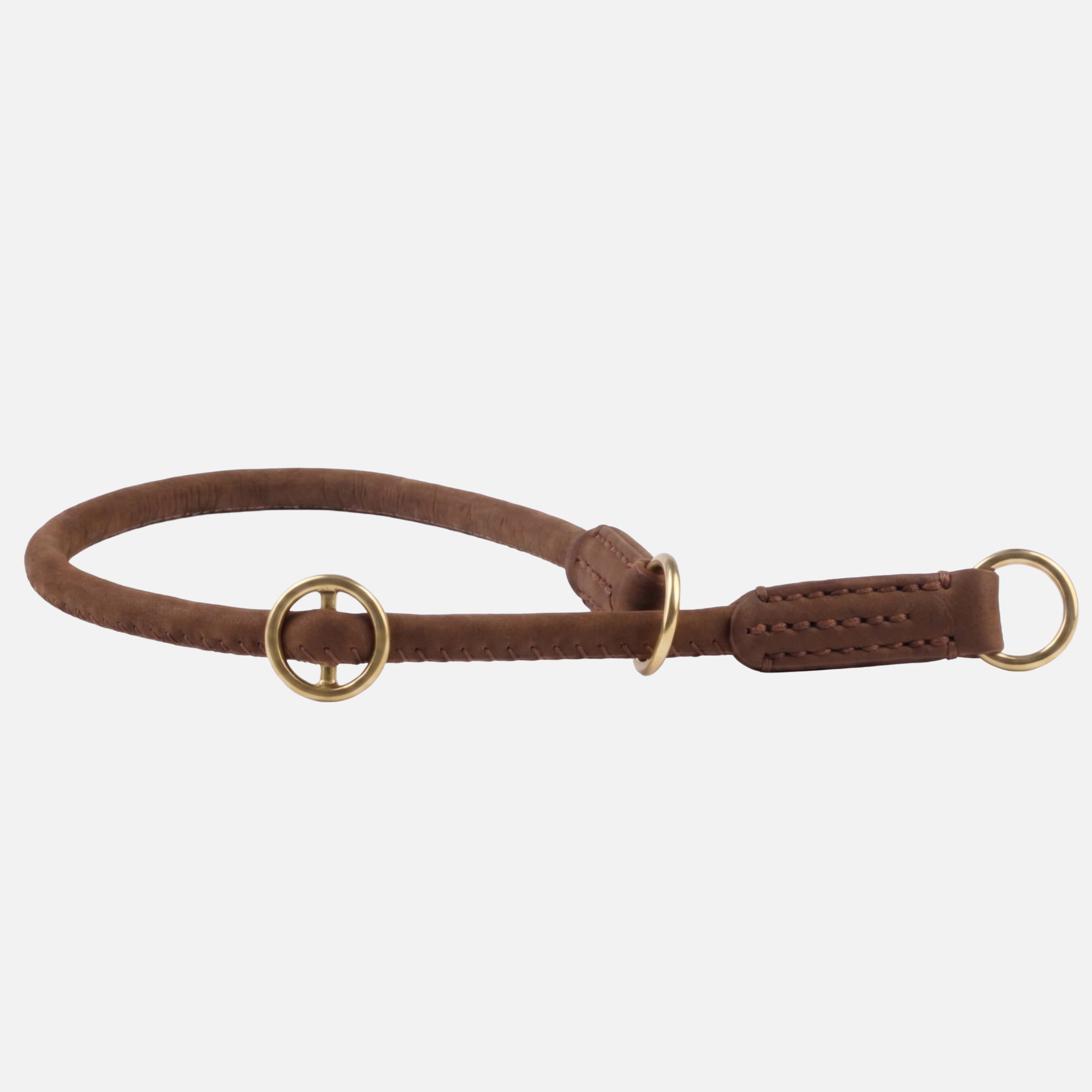 William Walker Rundes Zugstopp-Halsband aus Leder