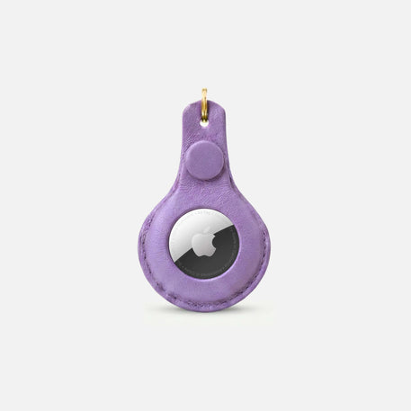 William Walker Leder AirTag Anhänger für Hundehalsband & Schlüssel Lavender (Lila)