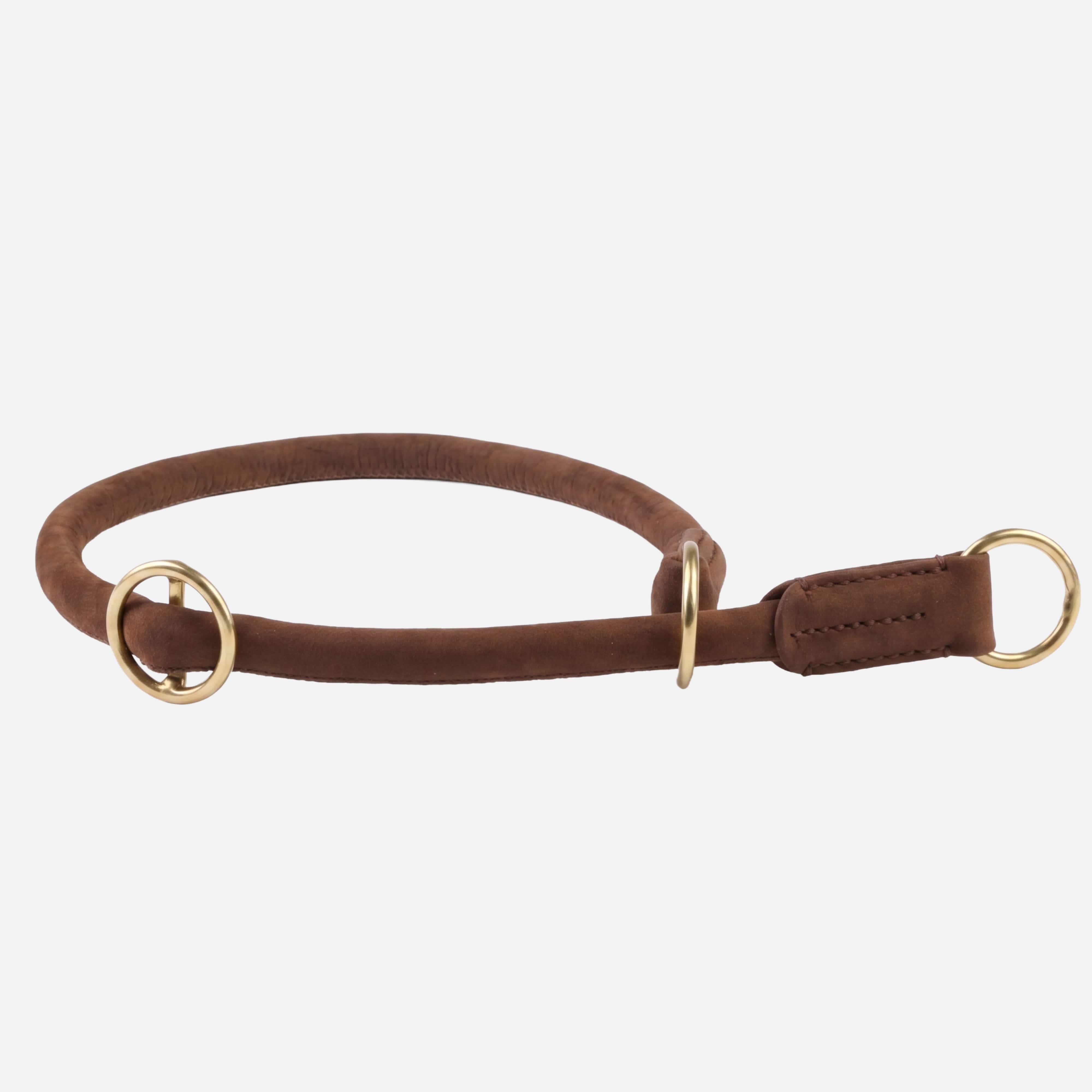 William Walker Rundes Zugstopp-Halsband aus Leder