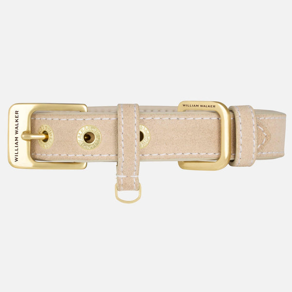 Hundhalsband i mocka Almond (Beige)