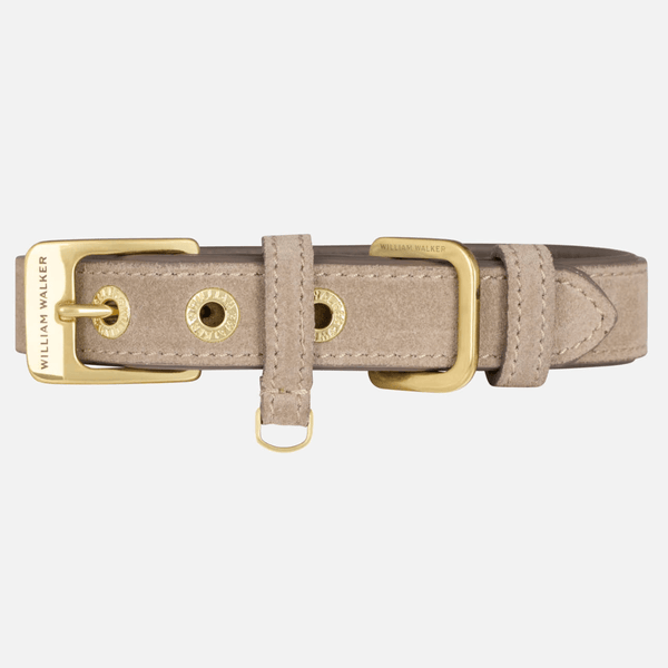 Hundhalsband i mocka Pebble (Taupe)